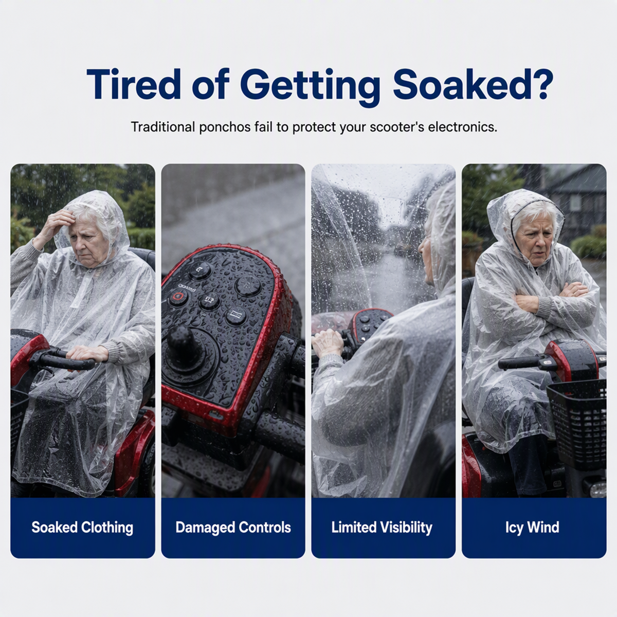 🌧️ Mobility Scooter Rain Cover – Full-Coverage Waterproof PVC Canopy