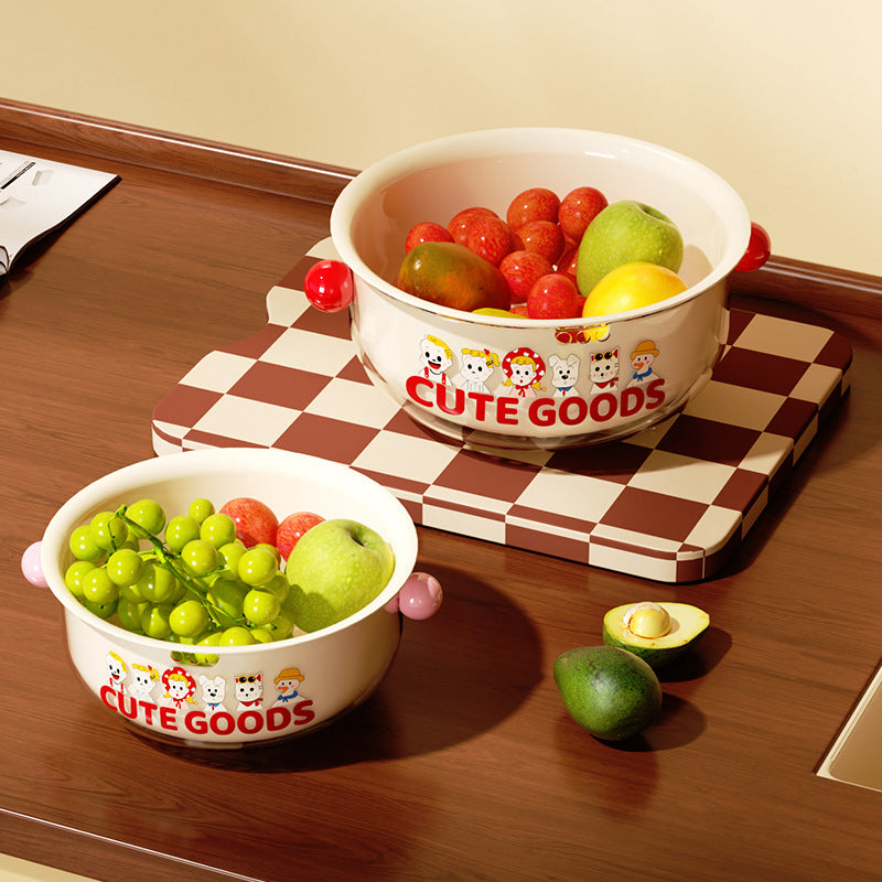 Cartoon Enamel Fruit & Vegetable Bowl