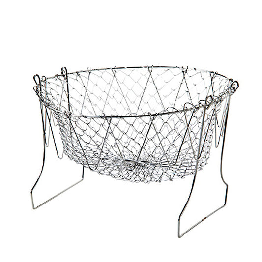 Folding Stainless Steel Frying & Straining Basket