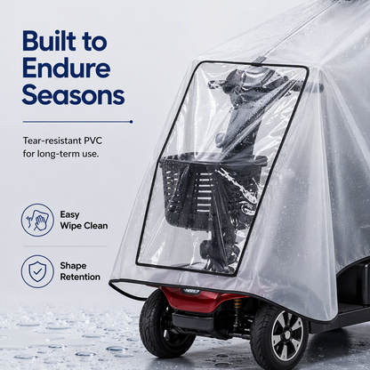 🌧️ Mobility Scooter Rain Cover – Full-Coverage Waterproof PVC Canopy