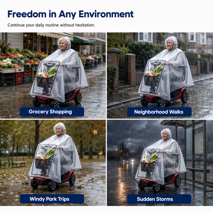 🌧️ Mobility Scooter Rain Cover – Full-Coverage Waterproof PVC Canopy