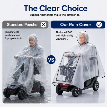 🌧️ Mobility Scooter Rain Cover – Full-Coverage Waterproof PVC Canopy