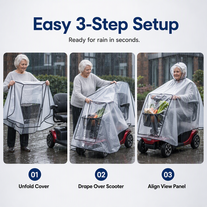 🌧️ Mobility Scooter Rain Cover – Full-Coverage Waterproof PVC Canopy