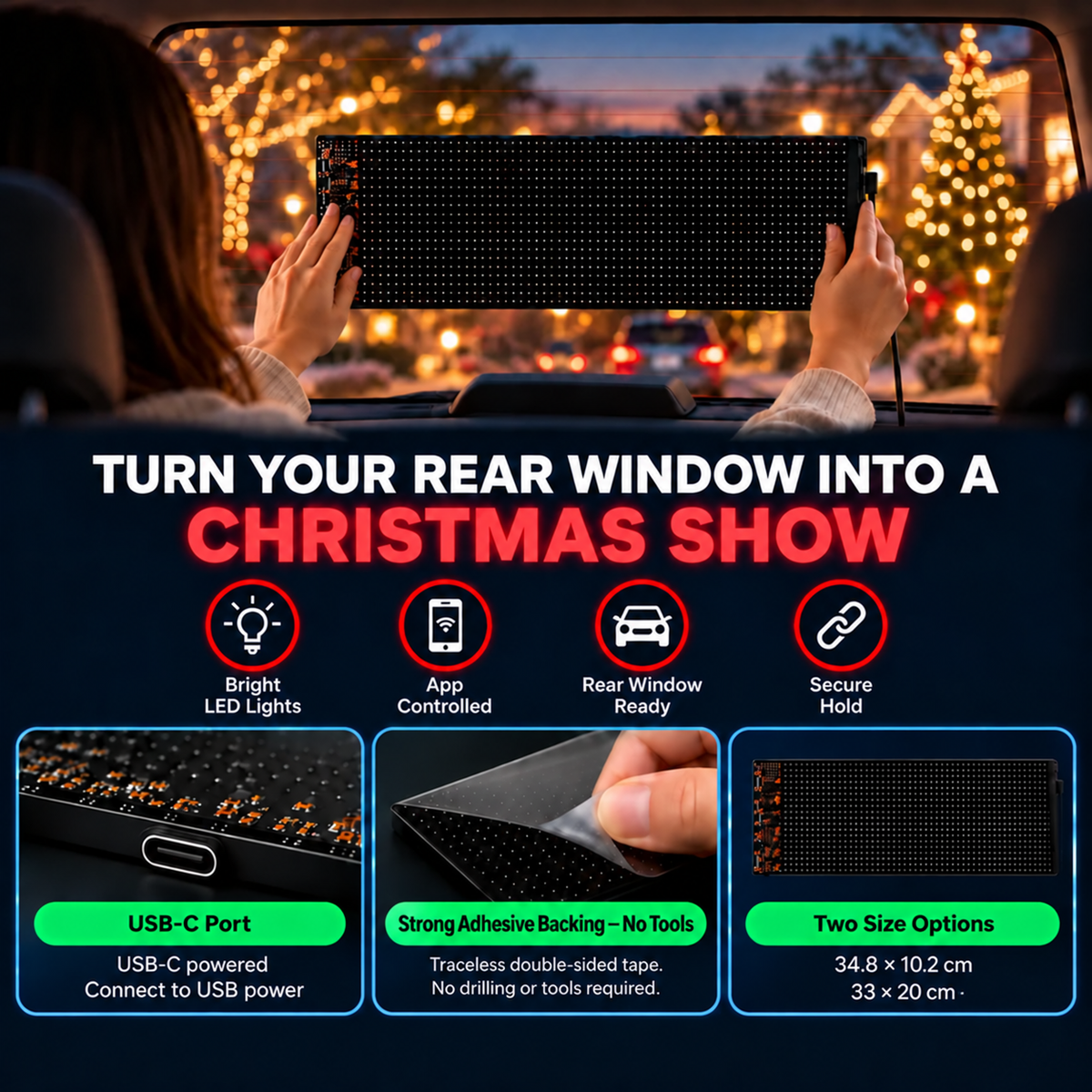 Smart LED Christmas Display – Custom Messages & Animations