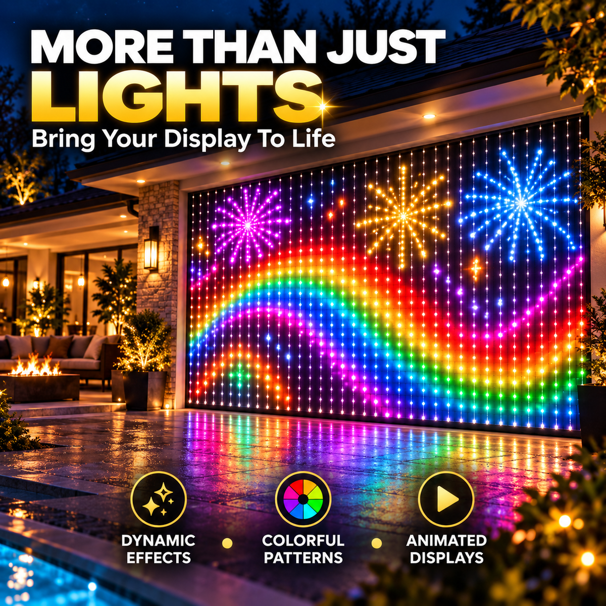 🔥HOT SALE 50% OFF🎁⚡50K+ SOLD! Almost Gone-💥✨ Smart App-Controlled DIY LED Pixel Curtain Lights (Animated Christmas Screen)