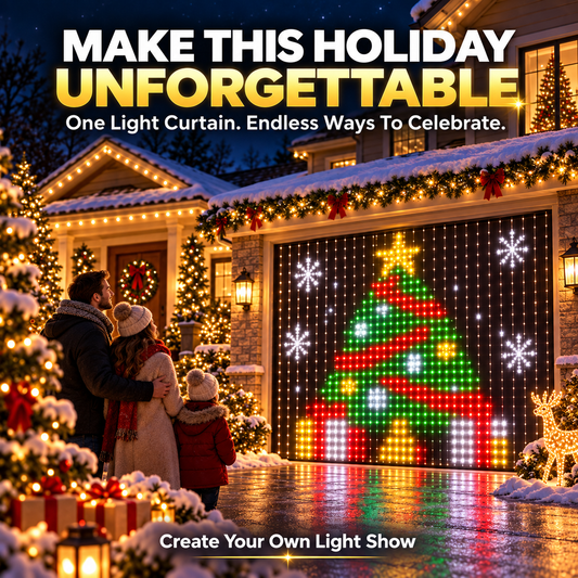 🔥HOT SALE 50% OFF🎁⚡50K+ SOLD! Almost Gone-💥✨ Smart App-Controlled DIY LED Pixel Curtain Lights (Animated Christmas Screen)