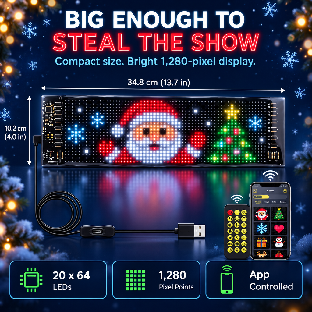 Smart LED Christmas Display – Custom Messages & Animations