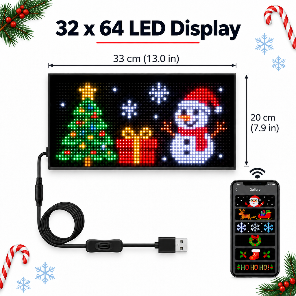 Smart LED Christmas Display – Custom Messages & Animations
