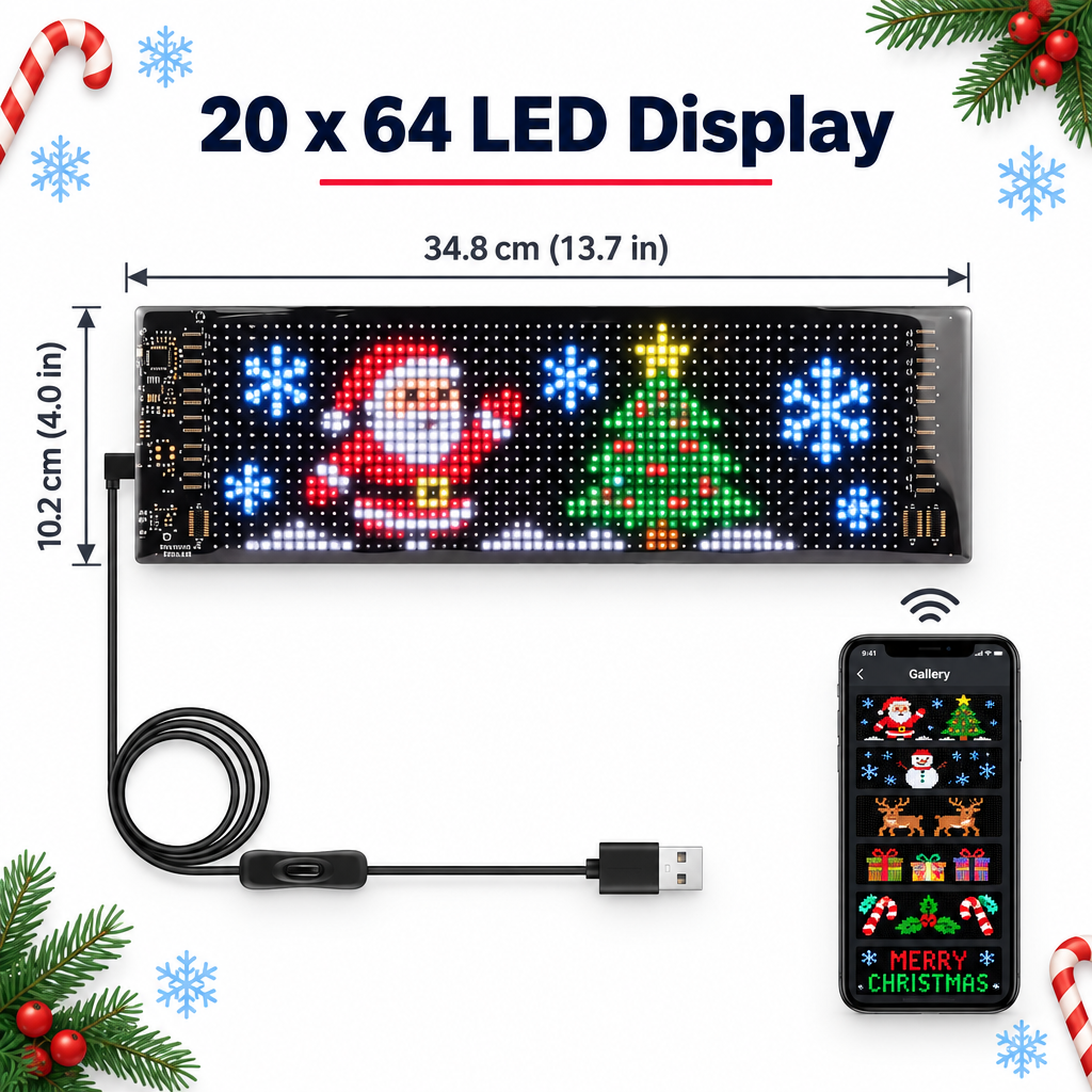 Smart LED Christmas Display – Custom Messages & Animations