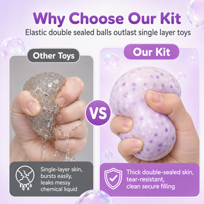 ⏰💞50K+ SOLD! 🧪DIY Squeeze Ball Making Kit – mix colorful clay & sparkling fillers, leak-proof slow-rising fun. No-mess craft for kids! 🎨✅