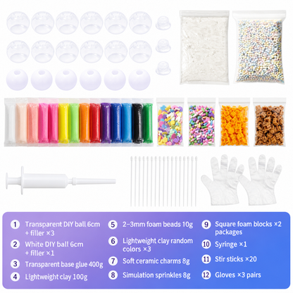 ⏰💞50K+ SOLD! 🧪DIY Squeeze Ball Making Kit – mix colorful clay & sparkling fillers, leak-proof slow-rising fun. No-mess craft for kids! 🎨✅